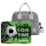 Eazy Kids Goal Time Bento Box With Insulated Lunch Bag & Cutter Set