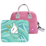 Eazy Kids Unicorn Bento Box With Insulated Lunch Bag & Cutter Set - Green