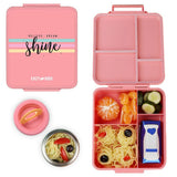 Eazy Kids Shine Unicorn Bento Boxes With Insulated Lunch Bag - Pink