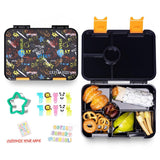 Eazy Kids Dino Bro 6/4 Convertible Bento Lunch Box With Sandwich Cutter Set