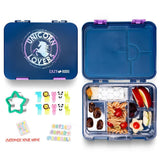 Eazy Kids Unicorn Lover Bento Lunch Box With Sandwich Cutter Set - Blue