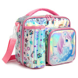 Eazy Kids Unicorn Chrome Bottle/Lunch Bag - Pink