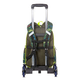 Eazy Kids Dino 16Inch School Bag With Trolley, Pencil Case Set - Green