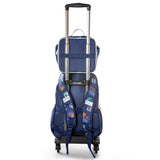 Eazy Kids Basket Ball 18Inch Backpack with 4 Wheel Trolley, Lunch Bag and Pencil Case Set (Set of 4)