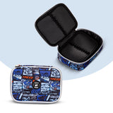 Eazy Kids Car Racing 18Inch Backpack with 4 Wheel Trolley, Lunch Bag and Pencil Case Set (Set of 4)