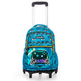 Eazy Kids Gaming 16Inch Backpack with Trolley, Lunch Bag and Pencil Case Set (Set of 4)