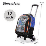 Eazy Kids Skate Board 17Inch Backpack with Trolley, Lunch Bag and Pencil Case Set (Set of 4)