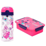 Eazy Kids Cat Lunch Box Set And Tritan Water Bottle With Spray 420ml - Pink