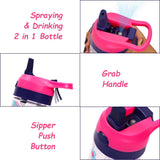 Eazy Kids Cat Tritan Water Bottle With Spray 420ml - Pink