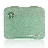 Eazy Kids 6 & 4 Convertible Bento Lunch Box With Water Bottle - Glitter Green
