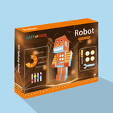 Eazy Kids - DIY Doodling Kit with Set of 6 Sketch Pens - Robot