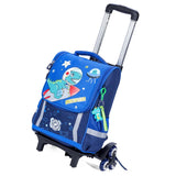 Eazy Kids Dino in Space School Bag With Trolley - Blue