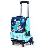 Eazy Kids Dino in Space School Bag With Trolley - Green