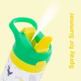 Eazy Kids Dinosaur Tritan Water Bottle With Spray 500ml - Green