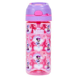 Eazy Kids Disney Minnie Mouse Tritan Water Bottle with Lockable Push button and Carry Handle 420ml - Purple Pink