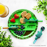 Eazy Kids Dinosaur Design Plate - Green
