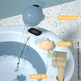 Eazy Kids Temperature Controlled Foldable Bathtub With Head Shampoo Wash Rinse Mug - Blue