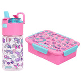 Eazy Kids Gen Z Lunch Box Set and Tritan Water Bottle 450ml - Pink