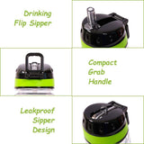 Eazy Kids Gen Z Lunch Box And Tritan Water Bottle With Carry handle 650ml - Black