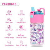 Eazy Kids Gen Z Tritan Water Bottle with Snack Box 450ml - Pink