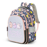 Eazy Kids Purrfect 16Inch School Bag with Trolley, Pencil Case Set - Grey
