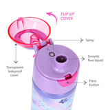 Eazy Kids Mermaid Double Wall Insulated Steel Water Bottle with Spray 640ml - Pink