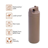 Eazy Kids Double Wall Insulated Sports Water Bottle 550ml - Khaki