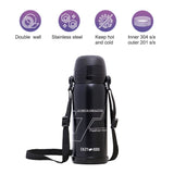 Eazy Kids Double Wall Insulated School Water Bottle 800ml - Black