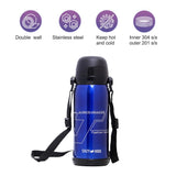 Eazy Kids Double Wall Insulated School Water Bottle 800ml - Blue