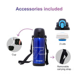 Eazy Kids Double Wall Insulated School Water Bottle 800ml - Blue