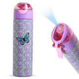Eazy Kids Butterfly Insulated Water Bottle With Spray 640ml - Purple