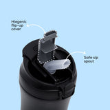 Eazy Kids Double Wall Insulated Tumbler Water Bottle 400ml - Black