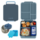 Eazy Kids Jumbo Bento Lunch Box set with Lunch Bag - Grey