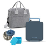Eazy Kids Jumbo Bento Lunch Box set with Lunch Bag - Grey