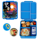 Eazy Kids Space Expedition Jumbo Bento Lunch Box With Insulated Jar - Blue