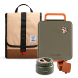 Eazy Kids Jumbo Bento Lunch Box With Lunch Bag, Thermos & Dip Jar - Light Pink