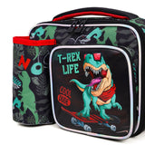 Eazy Kids Dinosaur Bottle/Lunch Bag - Green