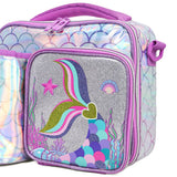 Eazy Kids Mermaid Chrome Bottle/Lunch Bag - Purple