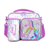 Eazy Kids Mermaid Chrome Bottle/Lunch Bag - Purple