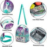 Eazy Kids Mermaid Lunch Bag, Lunch Box And Water Bottle Set - Purple (Set of 3)