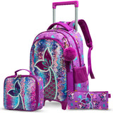 Eazy Kids Mermaid School Bag - Glitter Purple (Set of 4)