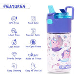 Eazy Kids Mermaid Tritan Water Bottle with Snack Box 450ml - Purple