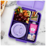 Eazy Kids Jumbo Bento Lunch Box With Thermos & Sauce Jar- Grey