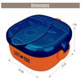 Eazy Kids Rocket Lunch Box Set With Bowl, Scissor and Spoon - Blue (600ml)