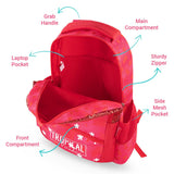 Eazy Kids Tropical School Bag Combo Set - Pink (Set of 4)