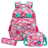 Eazy Kids Panda 18Inch School Bag, Lunch Bag And Pencil Case - Pink (Set of 3)
