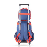 Eazy Kids Gamer 17Inch Trolley School Bag With Lunch Bag, Pencil Case, Lunch Box and Water Bottle - Blue (Set of 5)