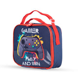 Eazy Kids Gamer 17Inch Trolley School Bag With Lunch Bag, Pencil Case, Lunch Box and Water Bottle - Blue (Set of 5)