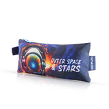 Eazy Kids Outer Space 16Inch Trolley School Bag with Lunch Bag and Pencil Case - Blue (Set of 3)