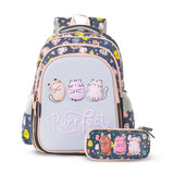 Eazy Kids Purrfect 16Inch School Bag With Pencil Case - Grey
